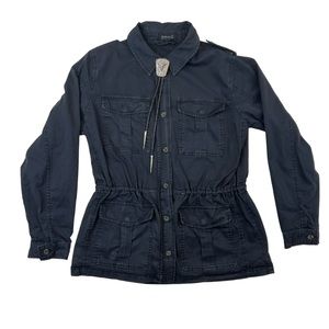 Buffalo David Bitton Lightweight Military Utility Jacket-Shirt Black Size Small